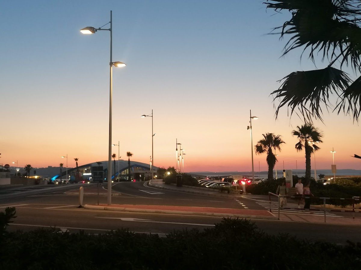 Sunset over the Malta National Aquarium from the kiosk